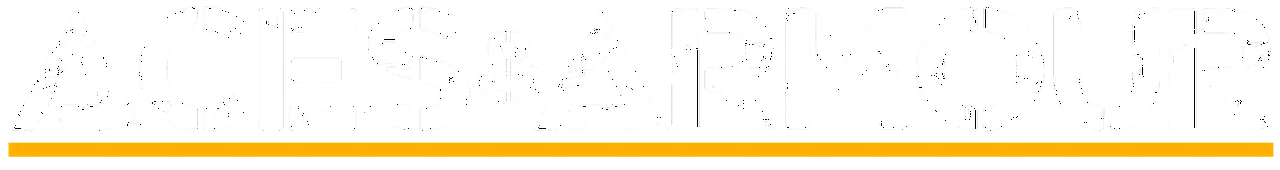 Aces & Armour wordmark, white